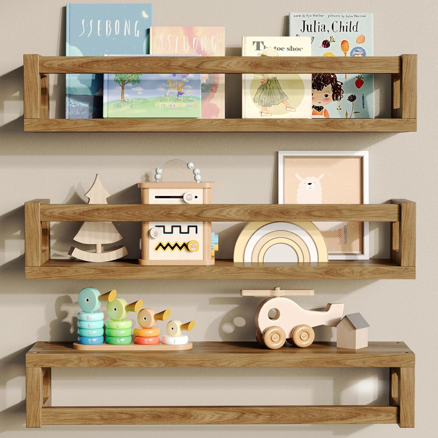 TidyCorner Thick Floating Shelves Walnut Brown