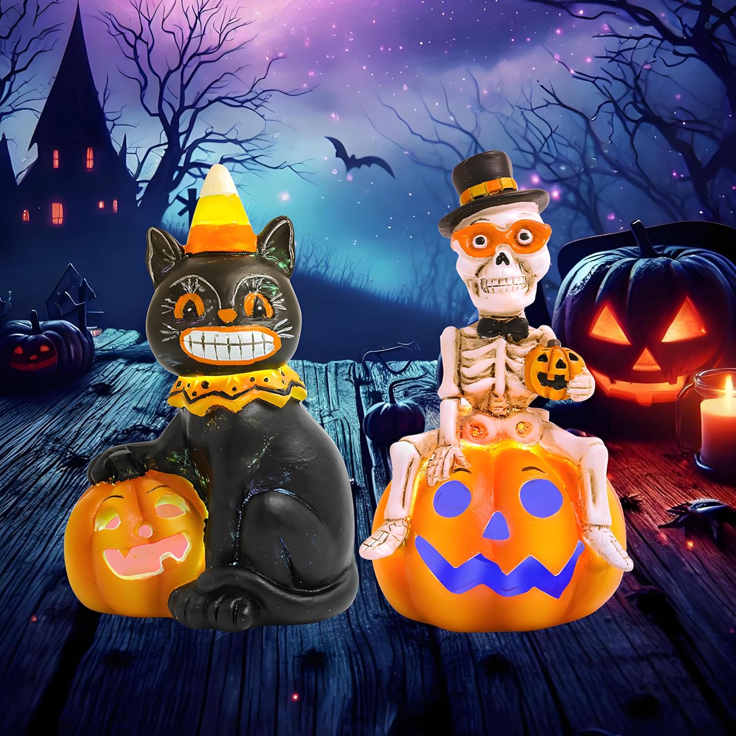 GoGnome Vintage Halloween Decorations 2-Pack
