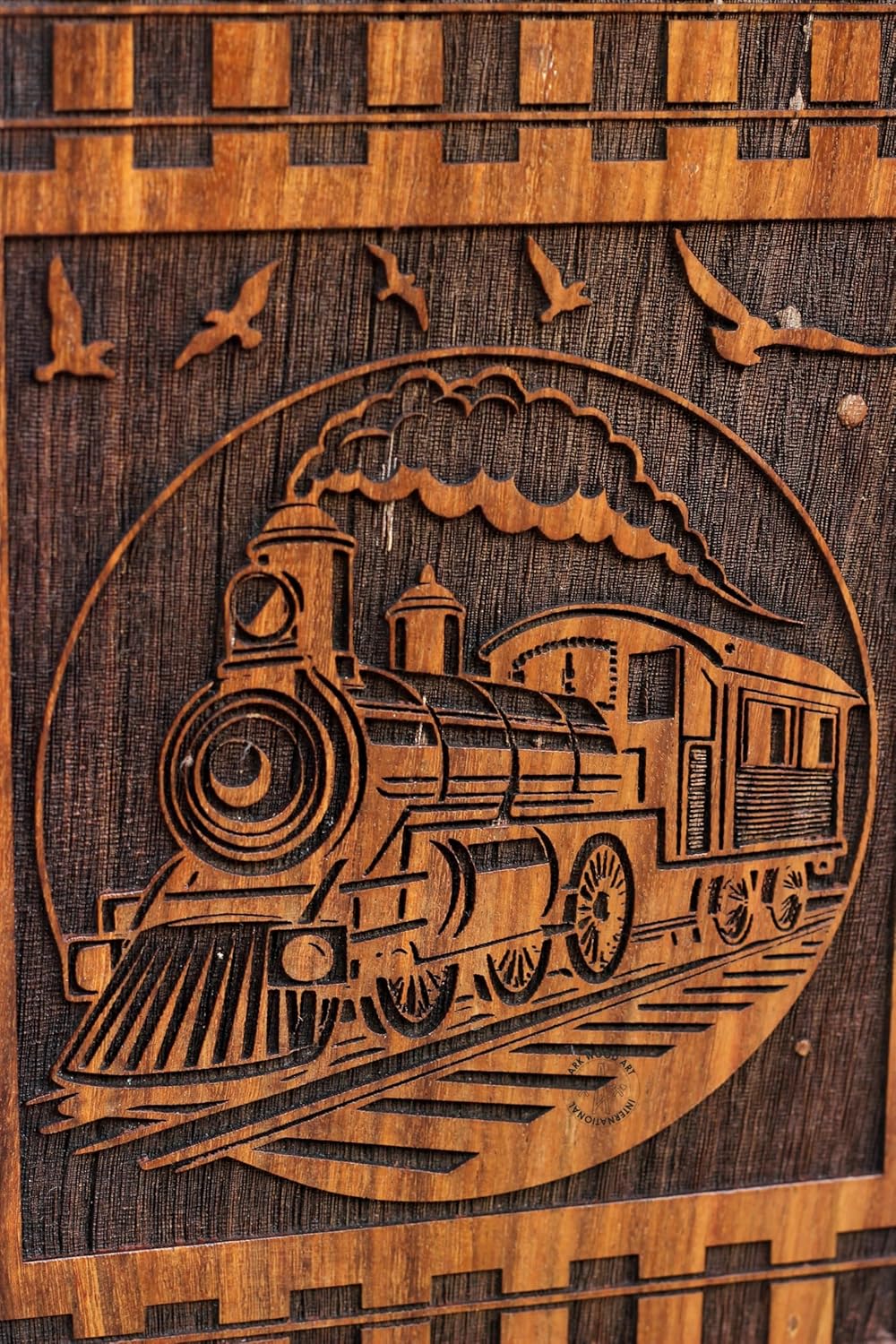 Vintage Train Steam Whistle Wooden Urn for Ashes