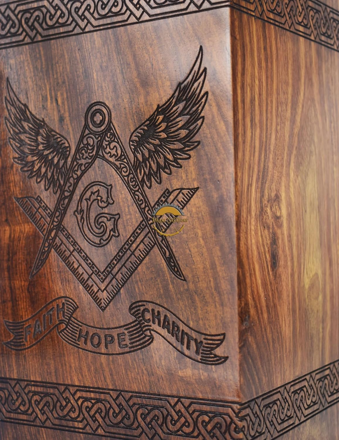 AYAANS Wooden Urn for Human Ashes Decorative Box