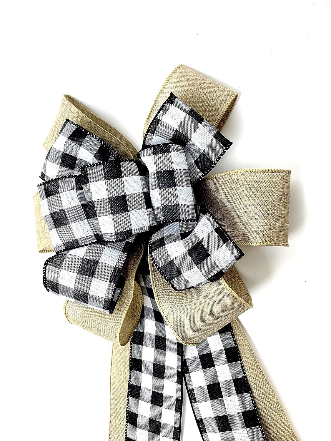Country Buffalo Plaid Wreath Bow Gift Decor
