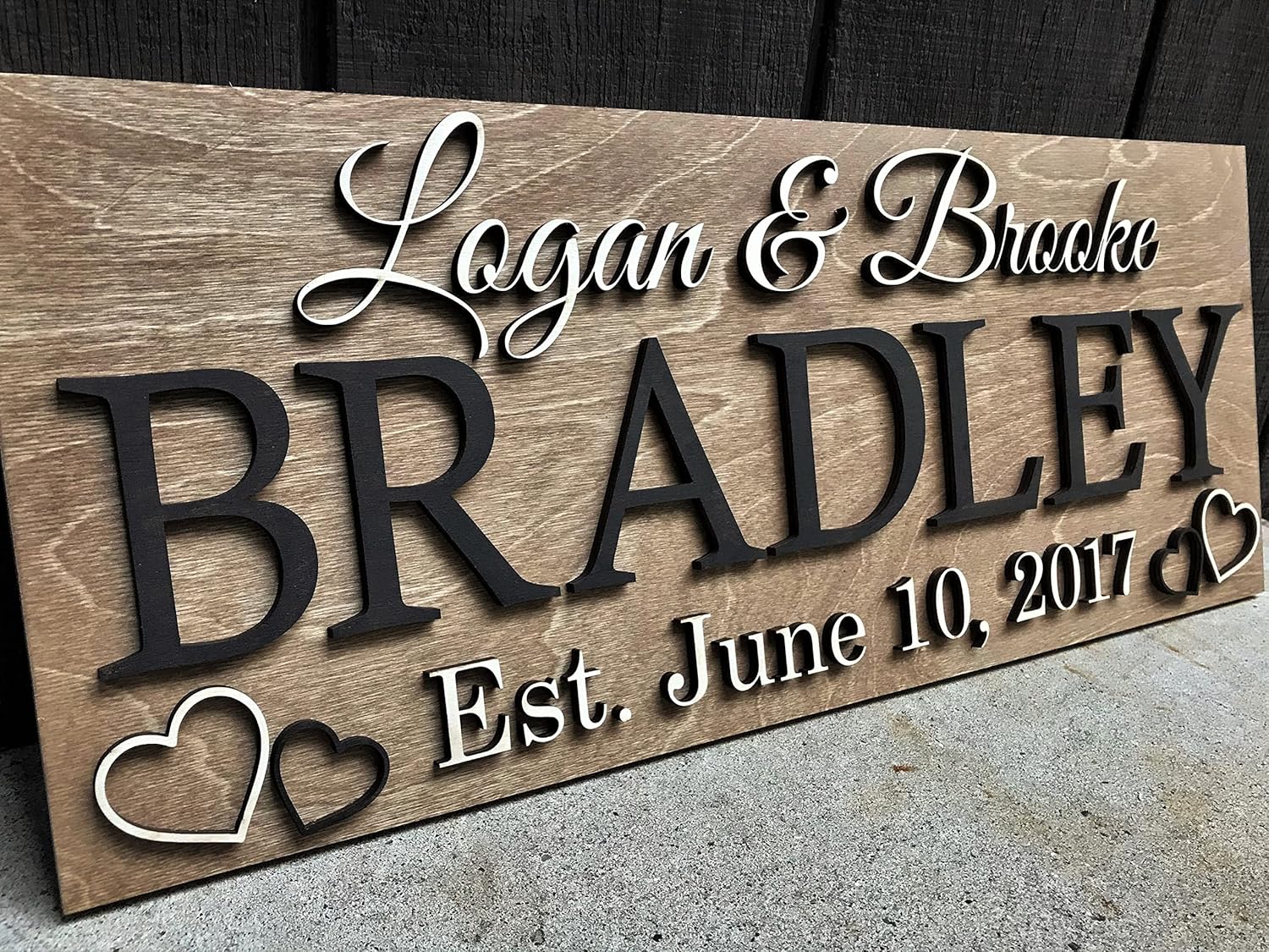 Personalized Wooden Last Name Sign for Wedding or Anniversary
