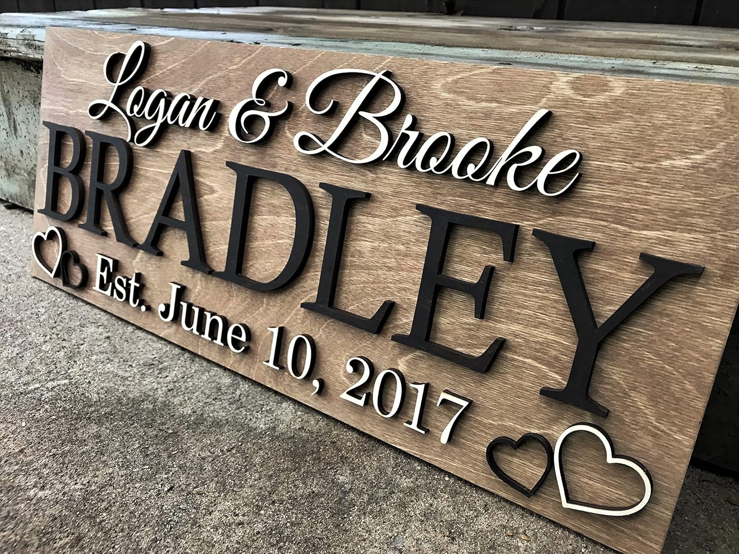 Personalized Wooden Last Name Sign for Wedding or Anniversary