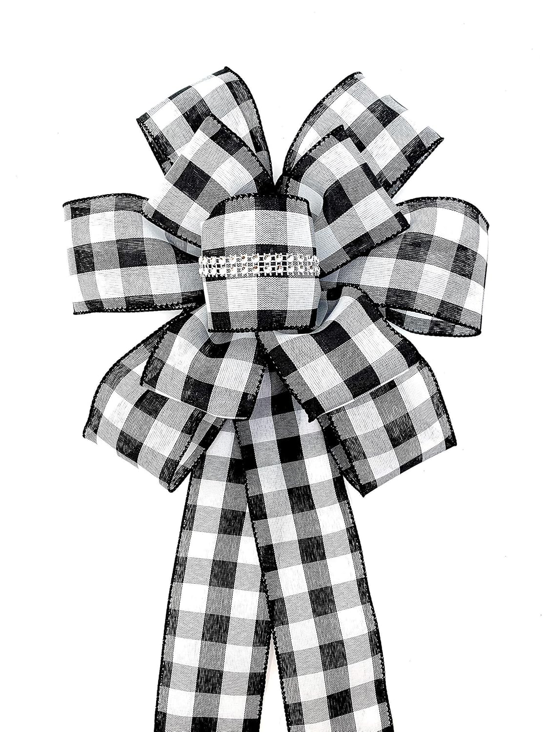 12 Inch Buffalo Plaid Wreath Bow for Decor