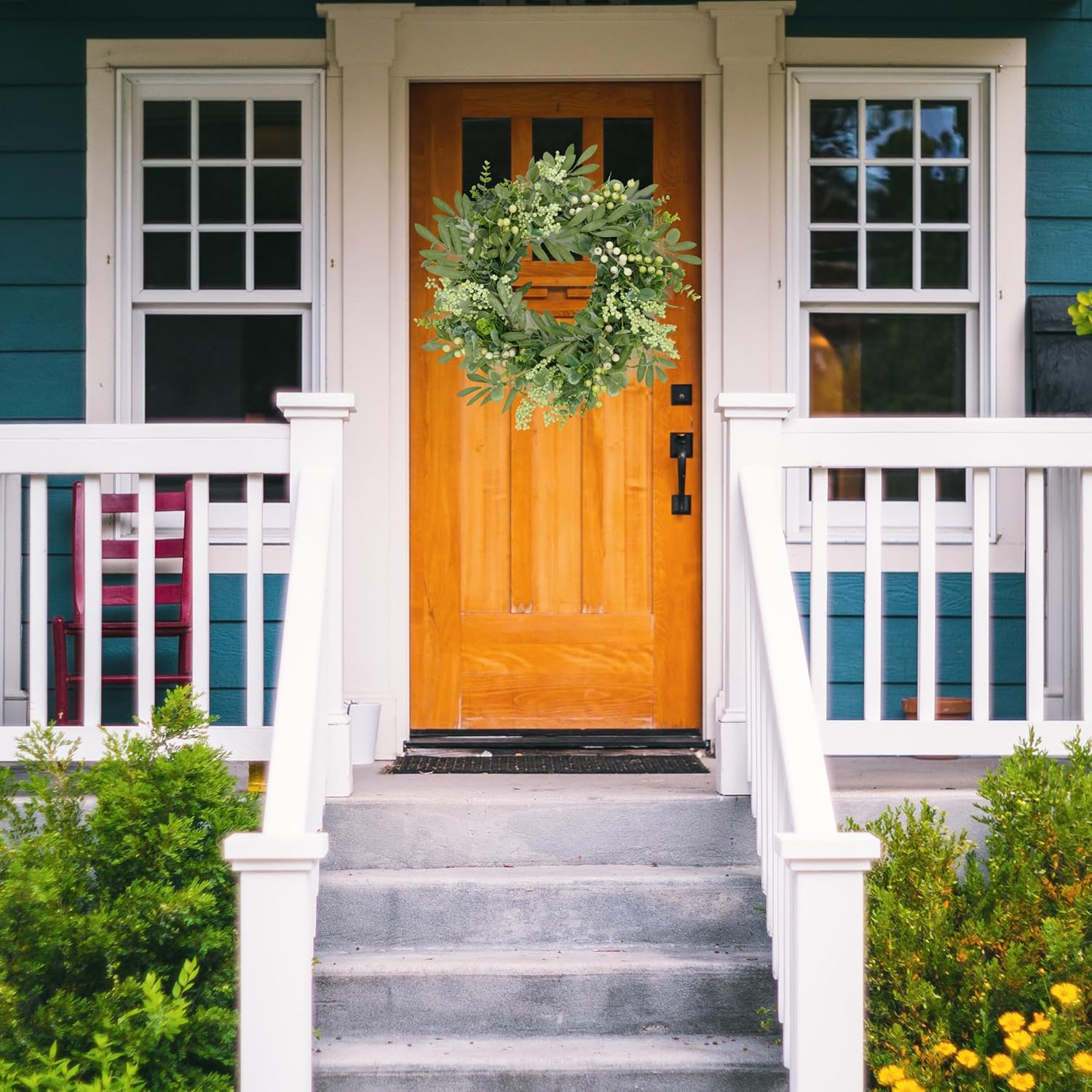 Green Eucalyptus Wreath Front Door Decor