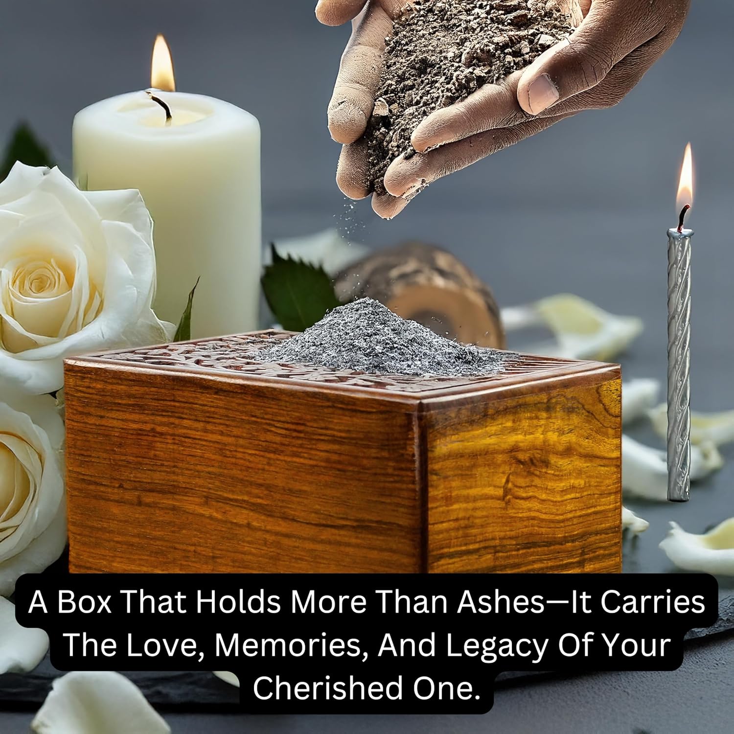 Premium Rosewood Decorative Hand Carved Wooden Urn X-Large 235 x 185 x 13cm