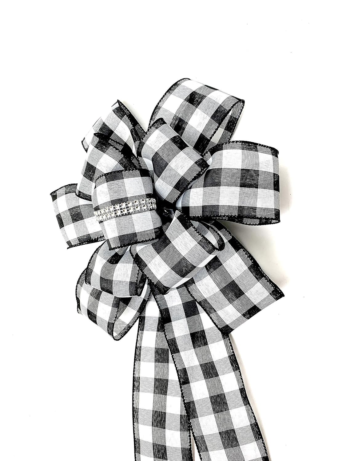 12 Inch Buffalo Plaid Wreath Bow for Decor