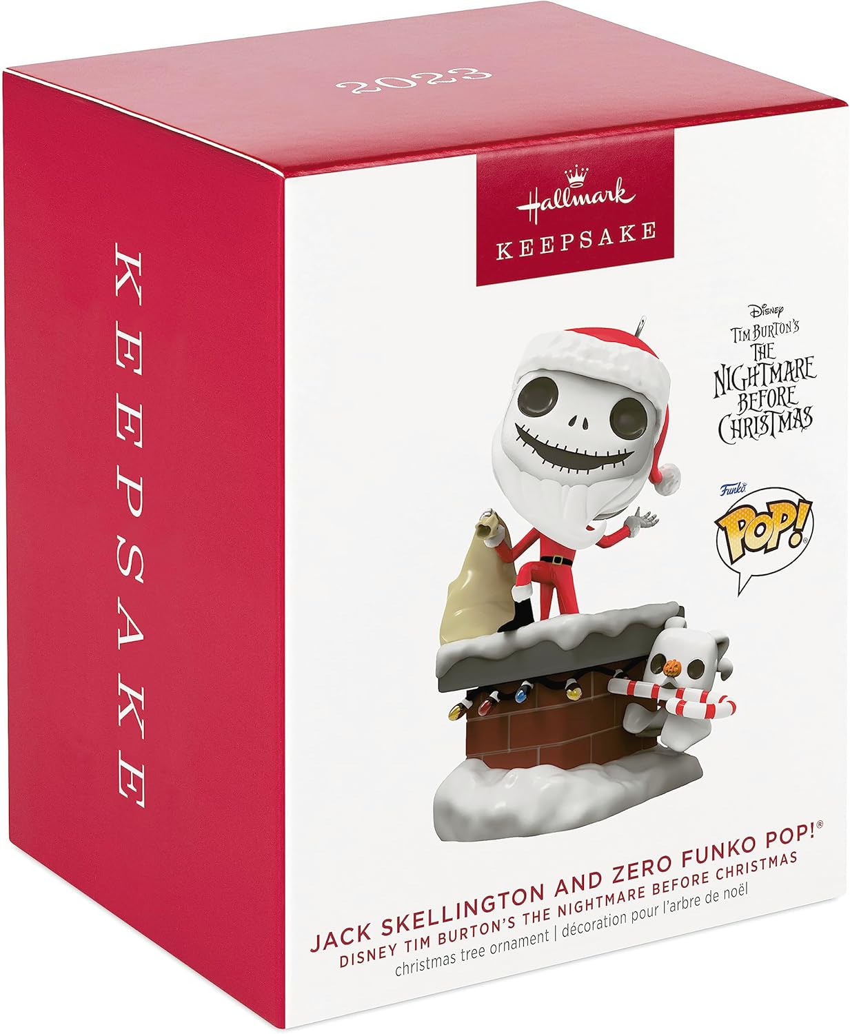 Hallmark Keepsake Christmas Ornament 2023 Disney Tim Burton Funko POP Jack Skellington Zero