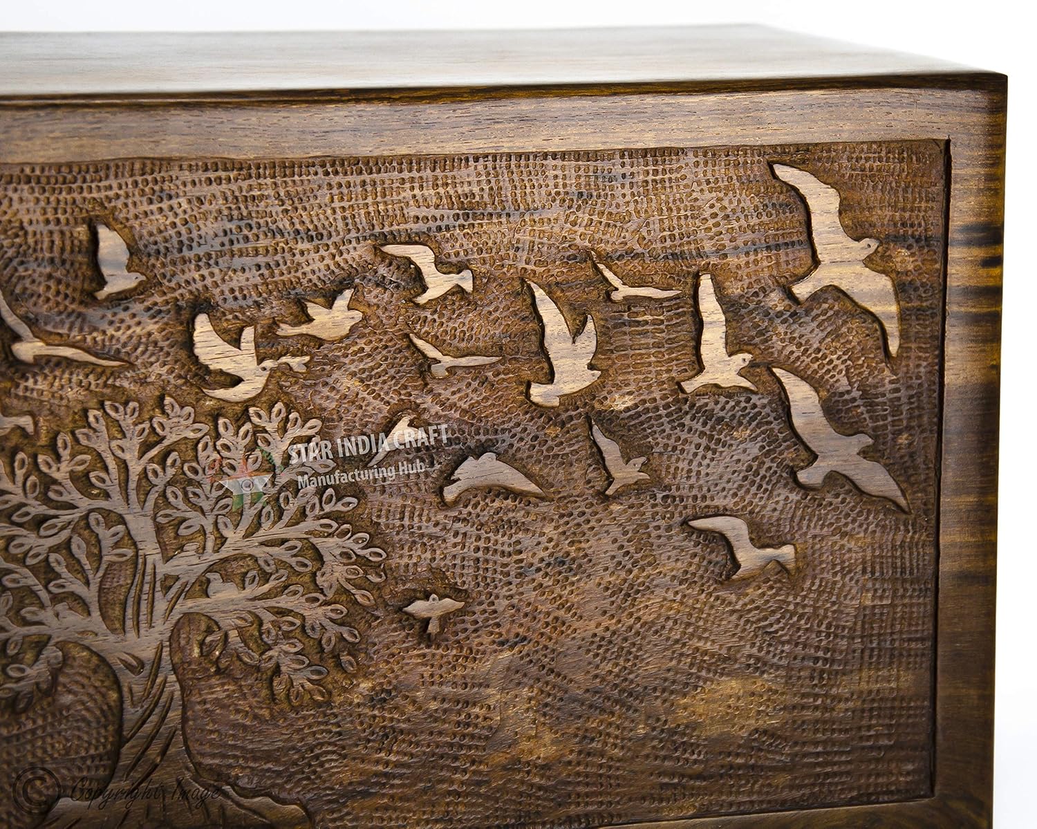 STAR INDIA CRAFT Premium Rosewood Engraved Urn Box