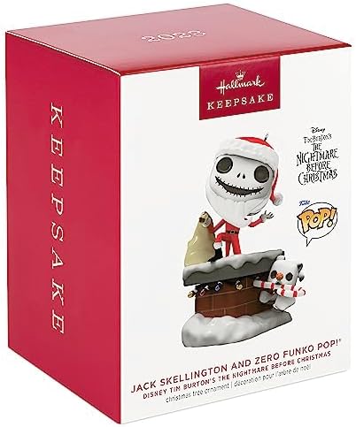 Hallmark Keepsake Christmas Ornament 2023 Disney Tim Burton Funko POP Jack Skellington Zero