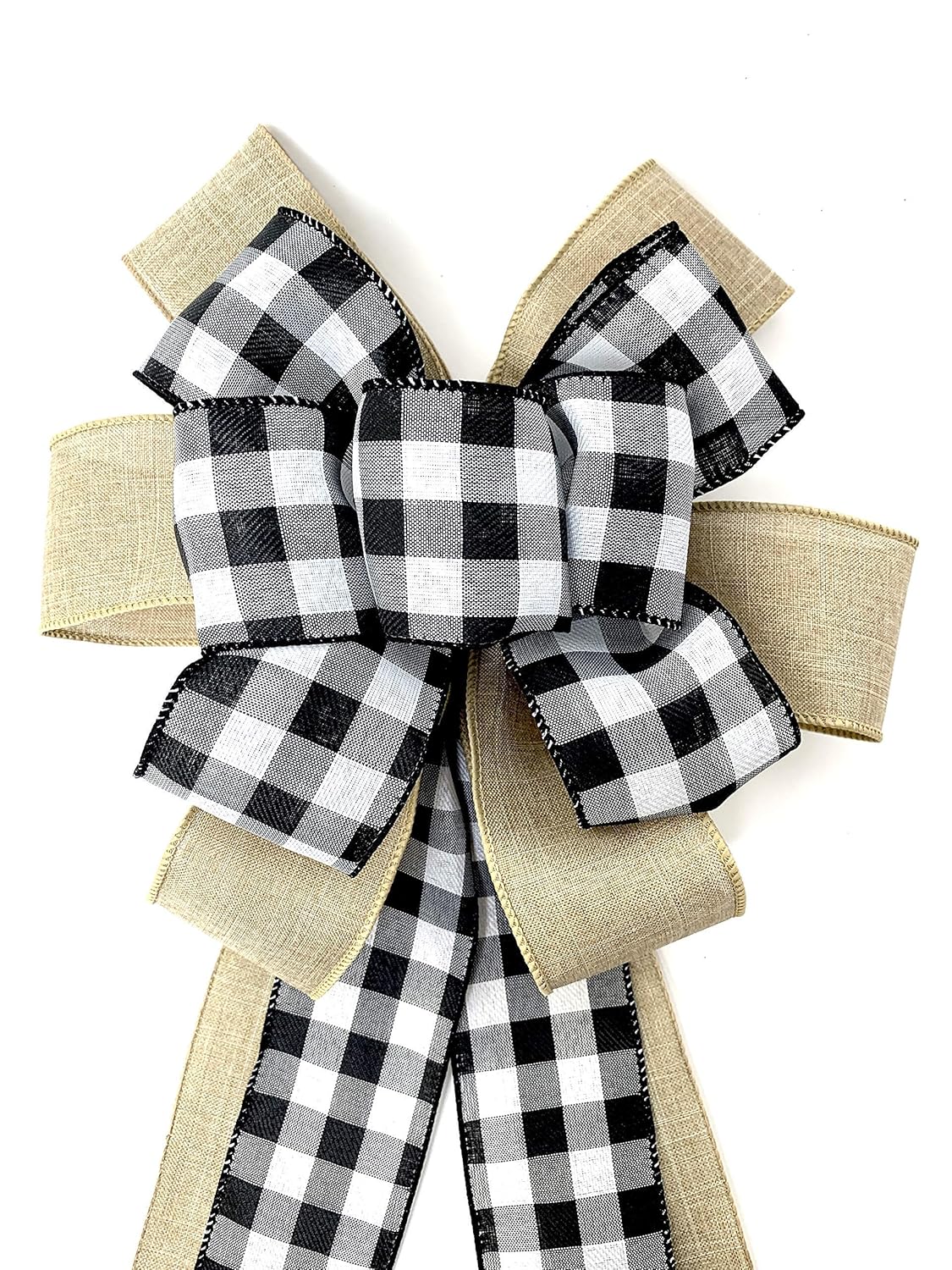 Country Buffalo Plaid Wreath Bow Gift Decor