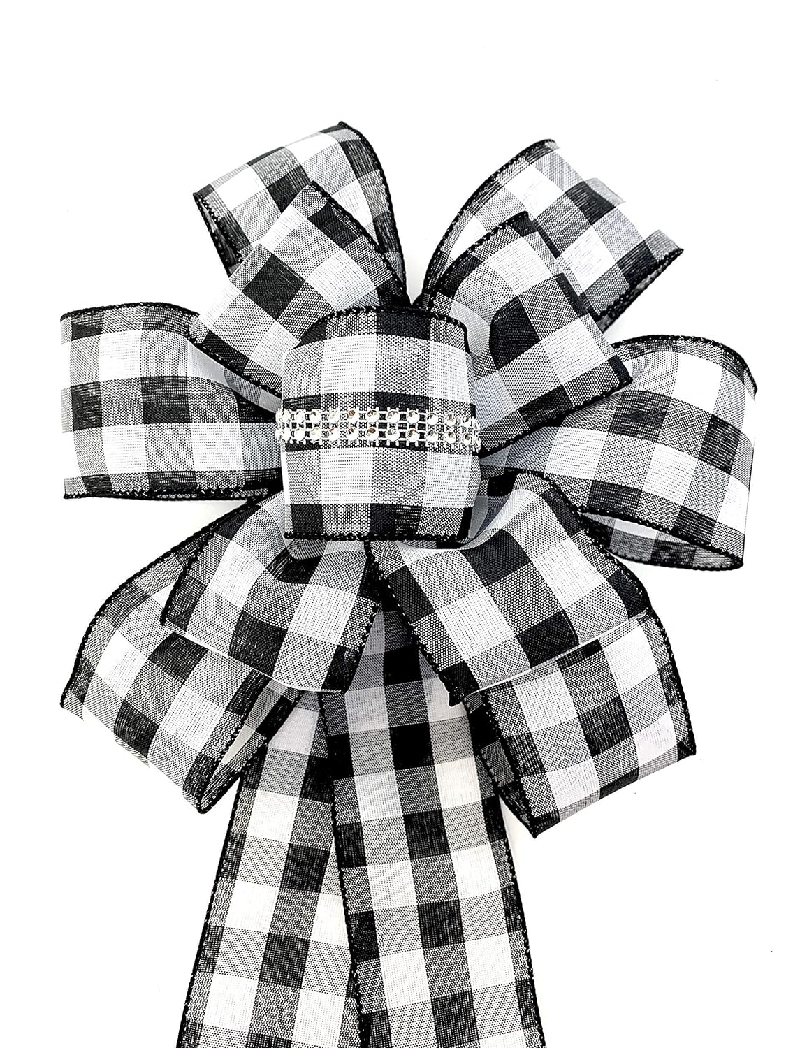 12 Inch Buffalo Plaid Wreath Bow for Decor